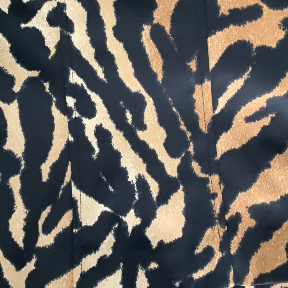 Muse Boston Proper Black Tan Animal Tiger Print Moto Jacket Women Size 12 - Picture 7 of 8